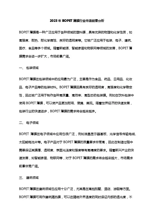 2023年BOPET薄膜行业市场前景分析