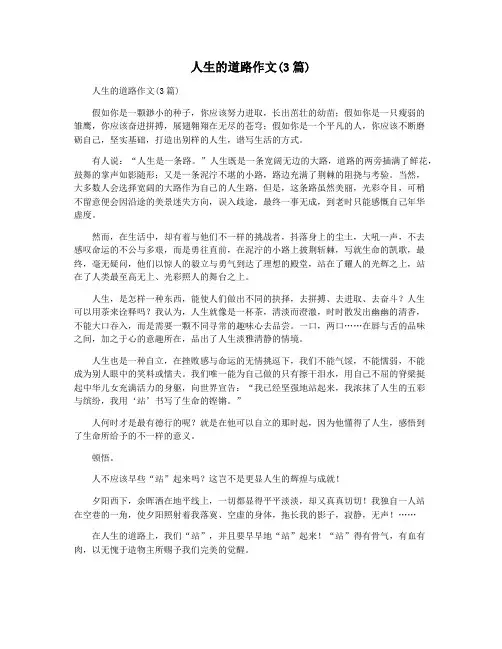 人生的道路作文(3篇)