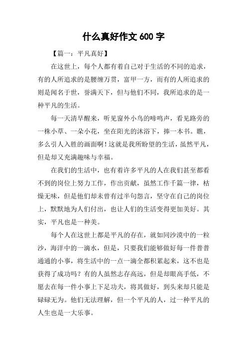 什么真好作文600字
