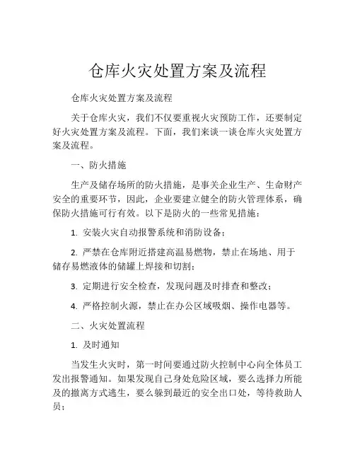 仓库火灾处置方案及流程