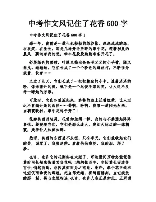 中考作文风记住了花香600字
