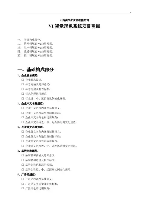 VI品牌视觉明细材料模板