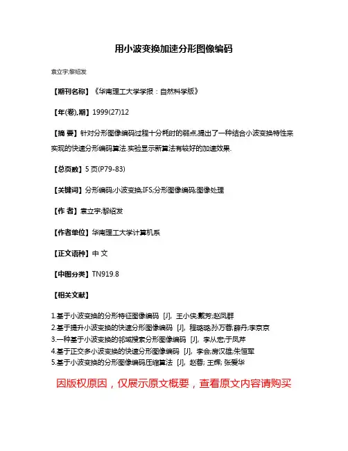 用小波变换加速分形图像编码