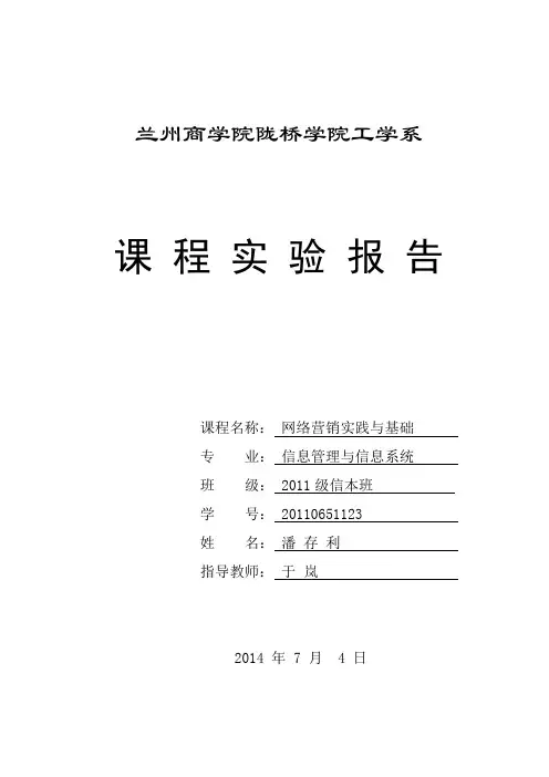 网络营销课程实验报告