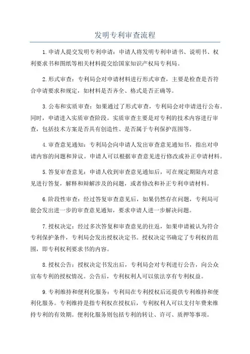 发明专利审查流程