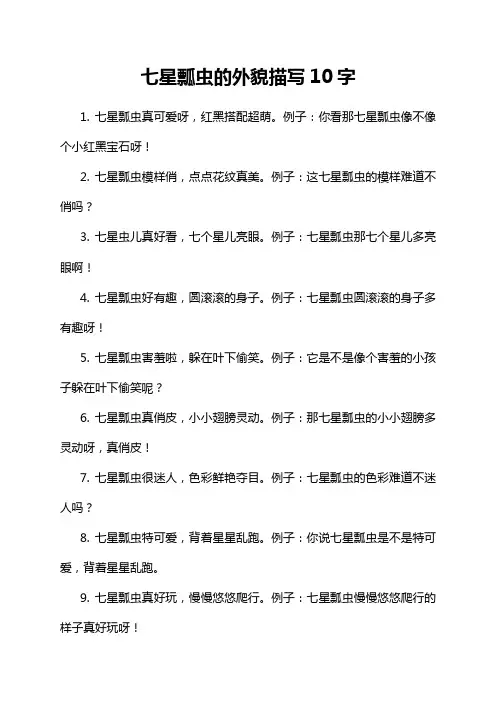 七星瓢虫的外貌描写10字