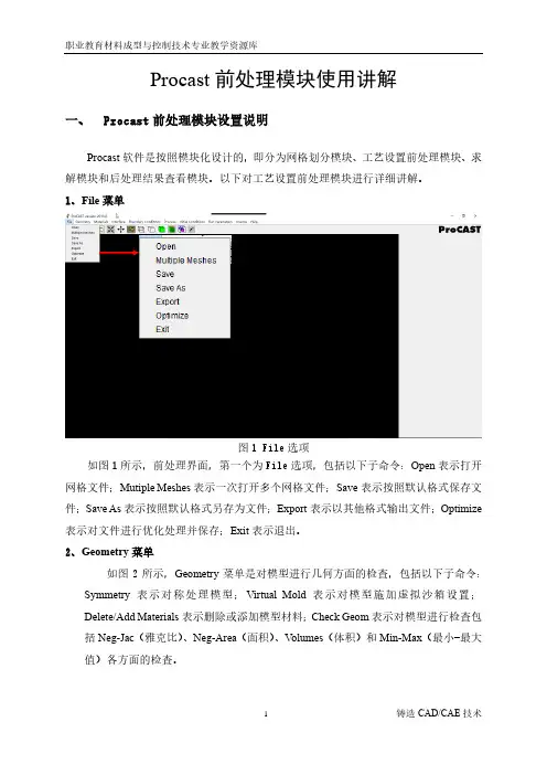 Procast前处理模块使用讲解.