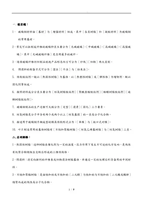 复合材料题库完整