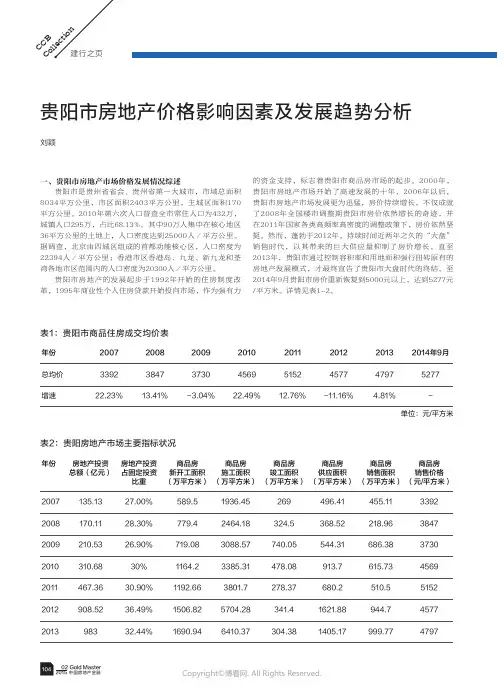4094931_贵阳市房地产价格影响因素及发展趋势分析