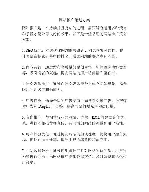 网站推广策划方案