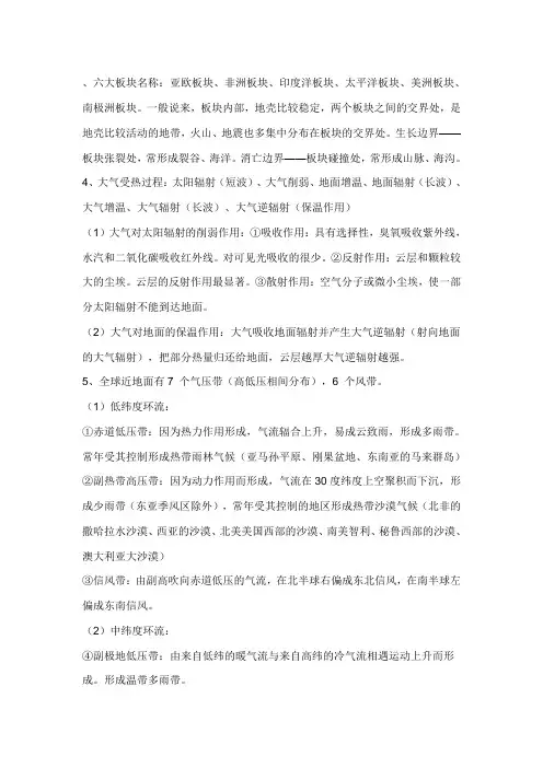 六大板块名称