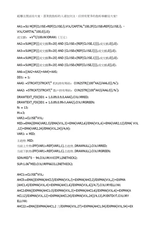 通达信起爆主图源码通达信指标源码公式.docx