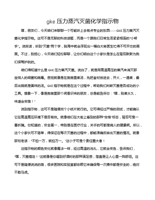 gke压力蒸汽灭菌化学指示物