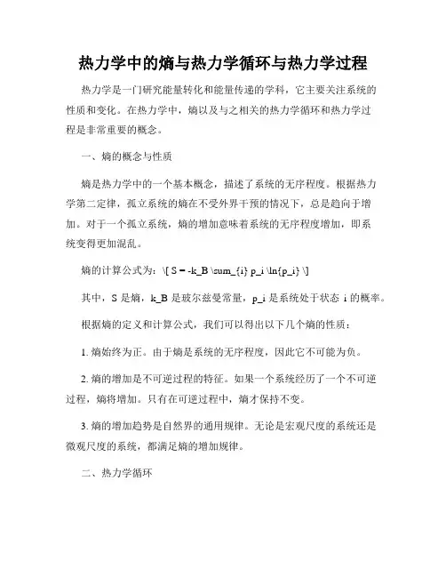 热力学中的熵与热力学循环与热力学过程