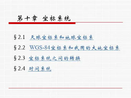常用坐标系及其转换