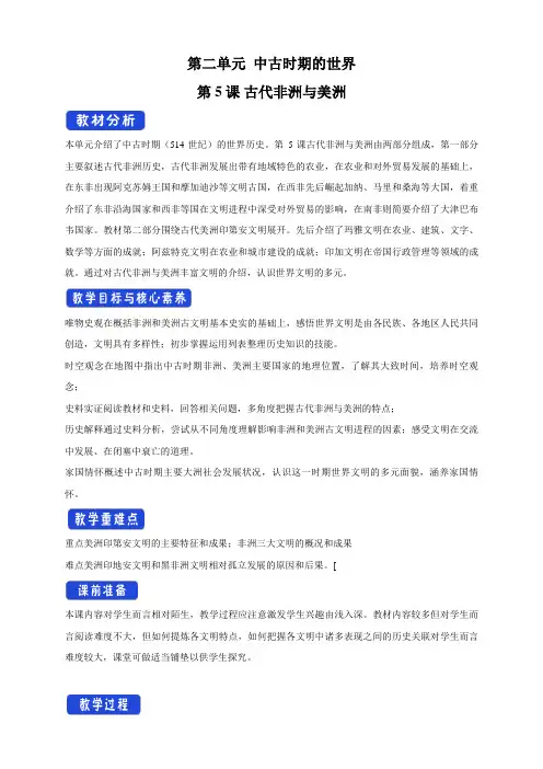 《第5课古代非洲与美洲》课堂教学教案教学设计(统编人教版).x_1