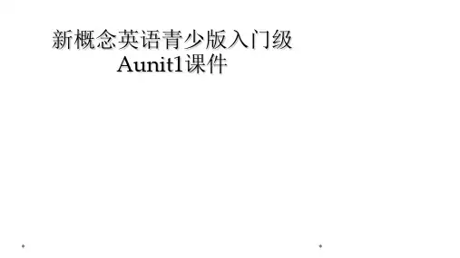 新概念英语青少版入门级Aunit1课件