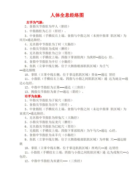 人体全息经络图