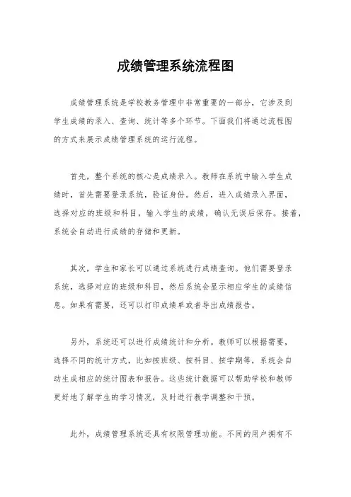 成绩管理系统流程图