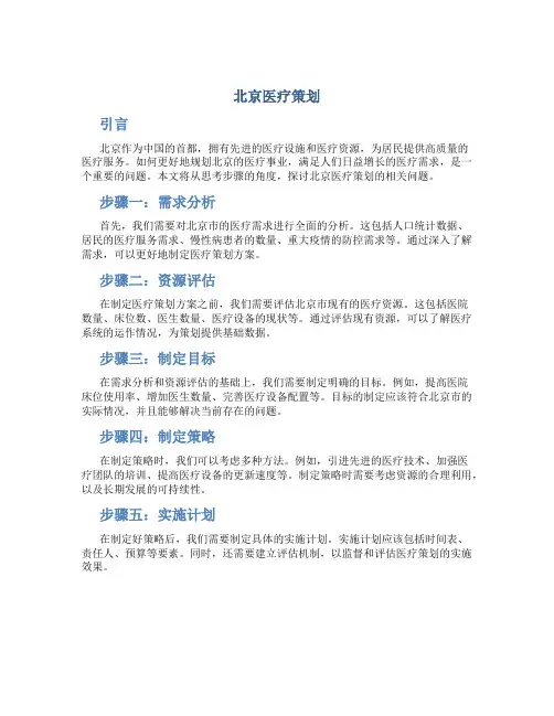 北京医疗策划