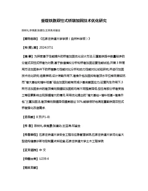 重载铁路双柱式桥墩加固技术优化研究