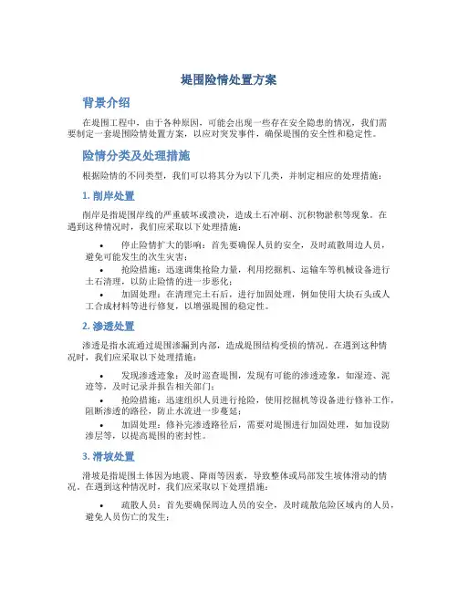 堤围险情处置方案