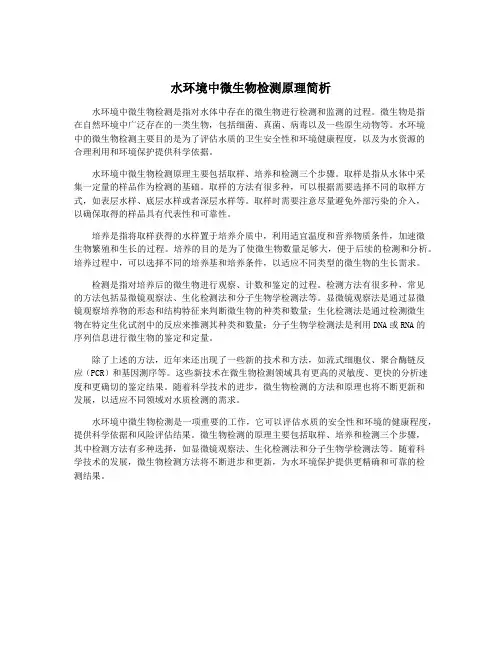 水环境中微生物检测原理简析