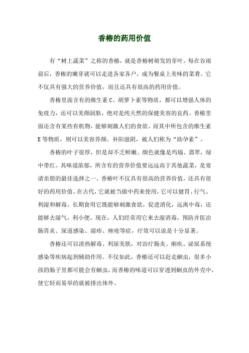 香椿的药用价值