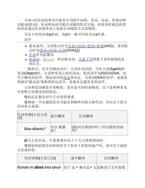 印尼语语法规则