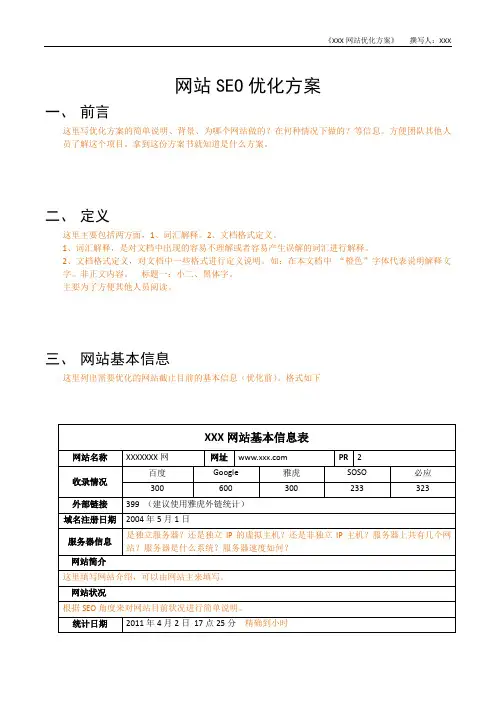 SEO优化方案报告