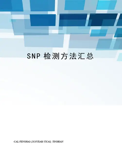 SNP检测方法汇总