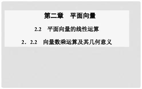 高中数学 2.22.2.2向量数乘运算及其几何意义课件 新人