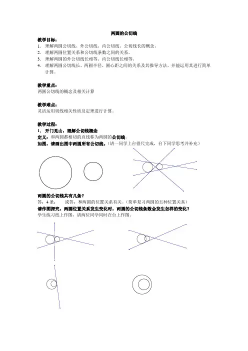 两圆的公切线