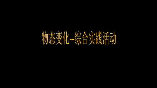 苏科版八年级物理上册：第二章 物态变化——综合实践活动  课件(共40张PPT)