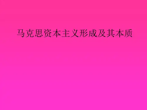 马克思资本主义形成及其本质