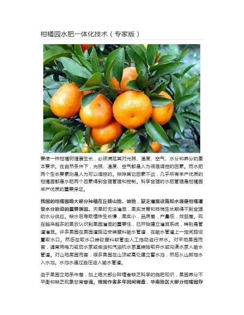  柑橘园水肥一体化技术(专家版)