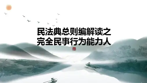 民法典总则编解读之完全民事行为能力人