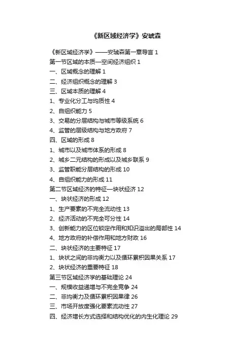 《新区域经济学》安琥森