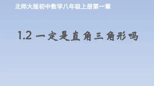 北师大版初中数学八年级上册第一章课件-1.2一定是直角三角形吗