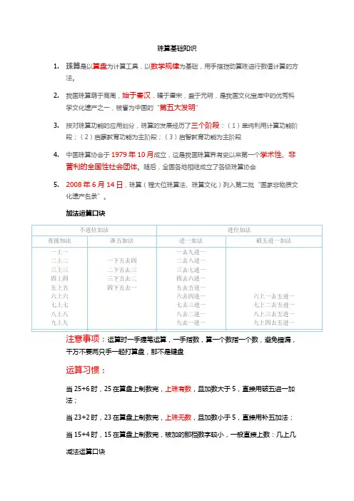 珠算基础知识