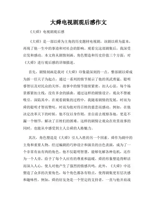 大舜电视剧观后感作文