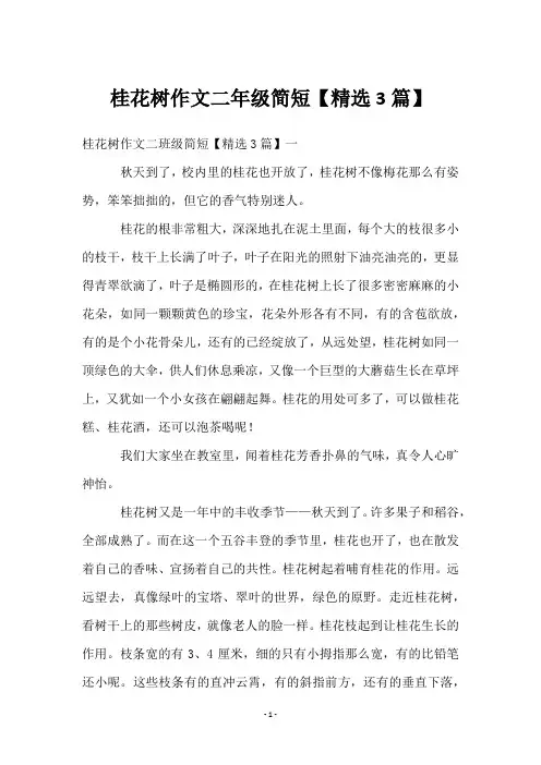 桂花树作文二年级简短【3篇】