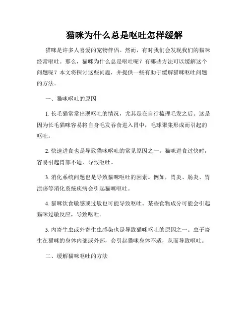 猫咪为什么总是呕吐怎样缓解