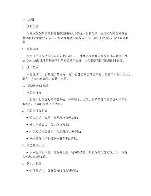 影院危害健康事故应急预案