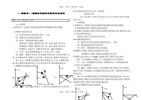 高中物理位移时间图像和速度时间图像