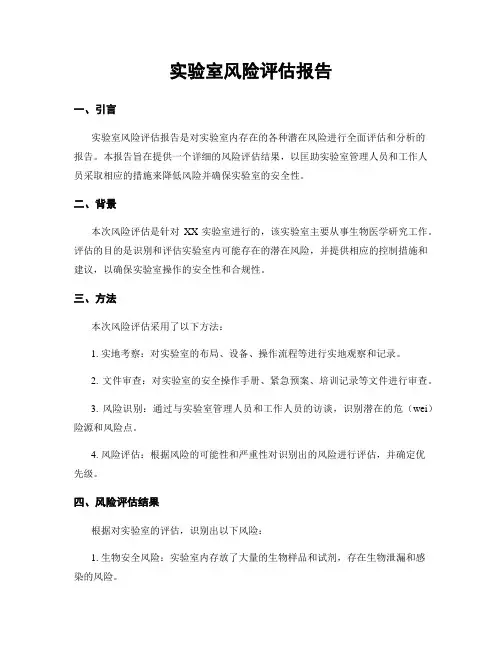实验室风险评估报告