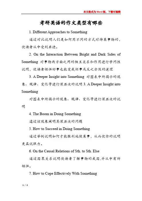 考研英语的作文类型有哪些