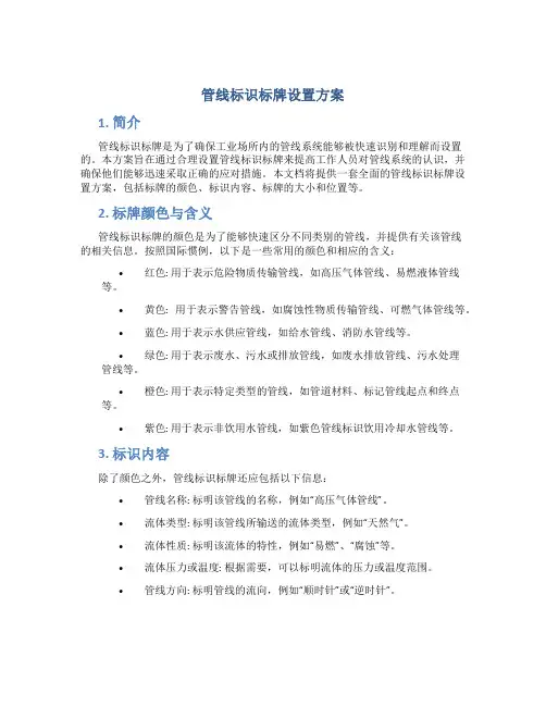 管线标识标牌设置方案