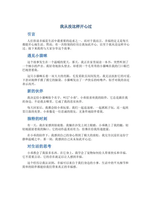 我从没这样开心过作文