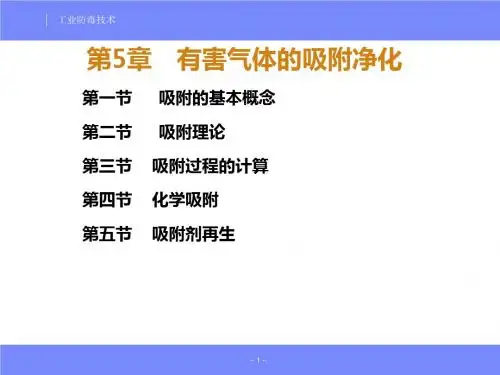 安全工程专业工业防毒技术经典课程05有害气体吸附净化2.2